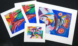 Frank Rosen - Lot van vier zeefdrukken, De Rode Ruiter, het Kind en Rocco II verkocht voor € 40!