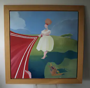 Niet of onleesbaar gesigneerd - Olieverf op doek , ingelijst , De Picknick – Lijst 118 x 118 cm. kopen? Bied vanaf 1!