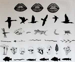 Peter Yvon de Vries - ets: landschap met drie zonnen - 2004 verkocht voor € 50!