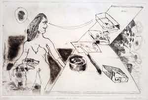 Lucebert - Artemis in ‘t zuur, ets (mooi ingelijst) verkocht voor € 275!