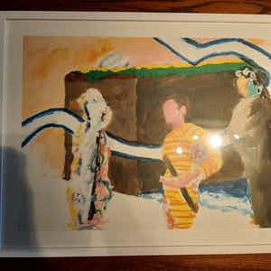 Roger Raveel - Een moeilijk gesprek verkocht voor € 800!