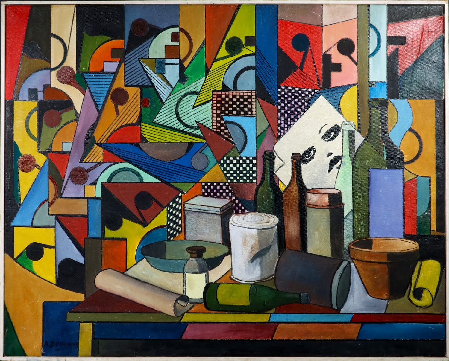 A. Brouwer - Olieverf op doek, Stilleven I - Ingelijst (Groot) verkocht voor € 1!