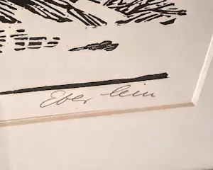 Klaus Eberlein - Holzschnitt "Winterbaum" handsigniert nummeriert 8/10 mit Rahmen G.41x50 cm kopen? Bied vanaf 180!