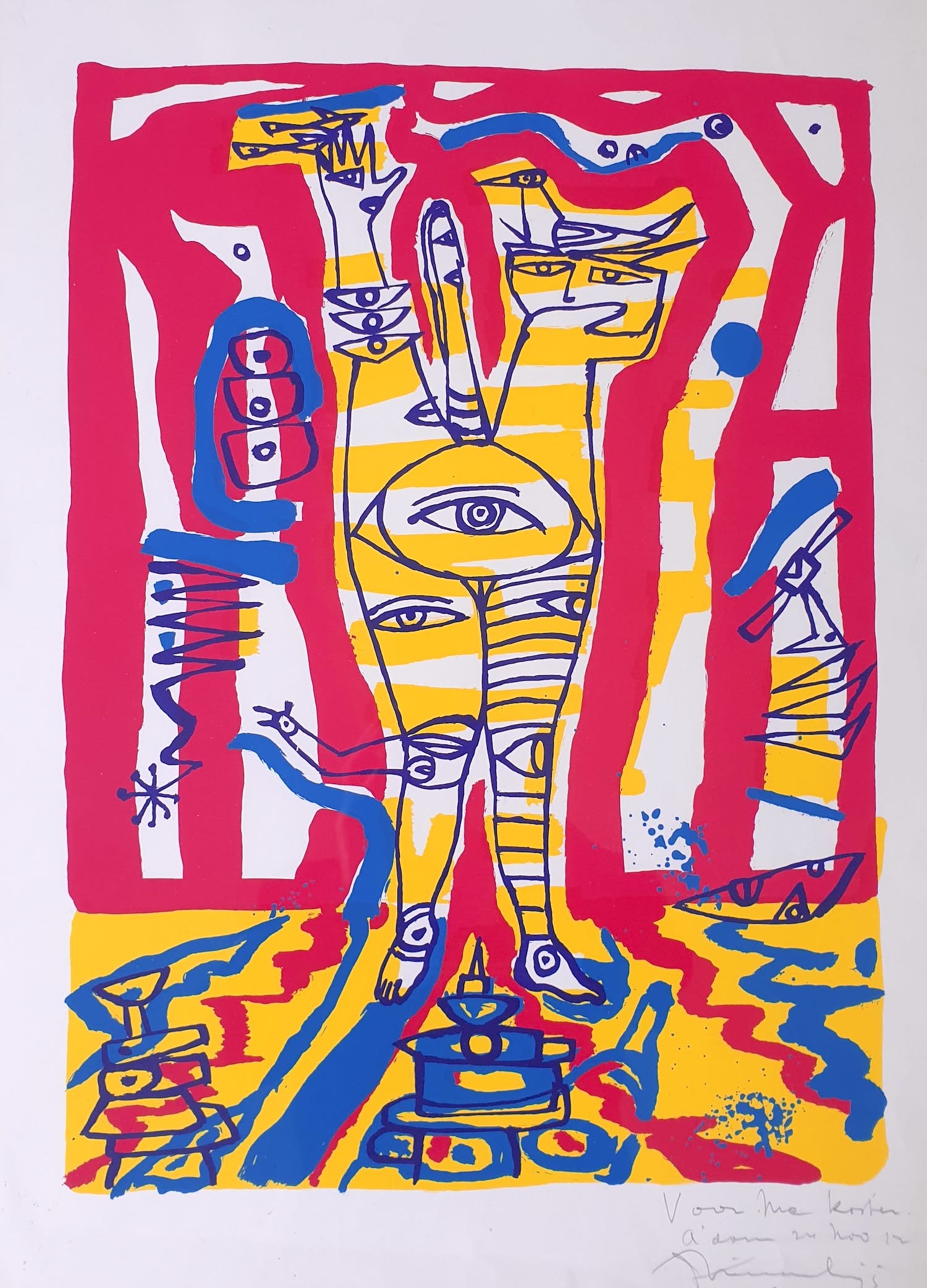 Jan Nieuwenhuijs - ( CoBrA lid ) , Compositie Zonder titel verkocht voor € 199!