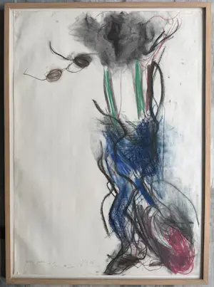 Ger Lataster - gemengde techniek op papier | 'Zonder titel' | 1986 (INGELIJST) kopen? Bied vanaf 750!