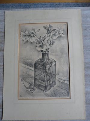 Dirk de Leeuw - Litho , Bloemen in fles. kleine oplagen 25 stuks kopen? Bied vanaf 20!
