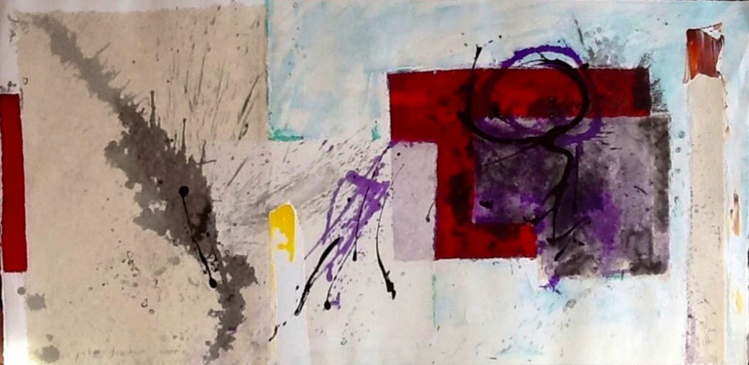 Peter Schenk - collage en acryl op zeefdruk (unica) kopen? Bied vanaf 50!