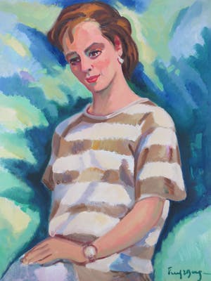 Freek van den Berg - Portret van een Jonge Vrouw kopen? Bied vanaf 170!