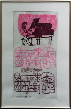 Greetje Grijpma - Allegretto Festoso - Lino op vilt - 1975 kopen? Bied vanaf 30!