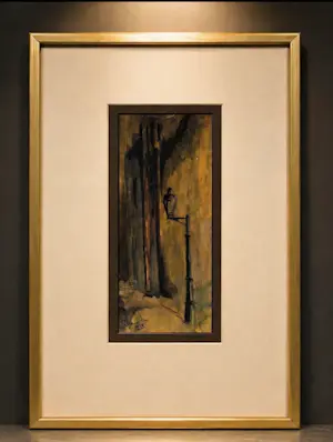 Jan Rijlaarsdam - Steegje met lantaarnpaal, kopen? Bied vanaf 130!