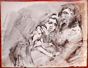Willy Rieser - Ca 80 tekeningen portret en figuur verkocht voor € 150!