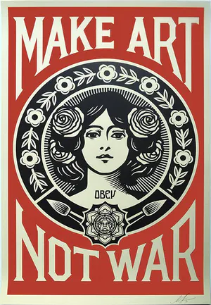 Buy Shepard Fairey - Make Art Not War? Bid from 65!