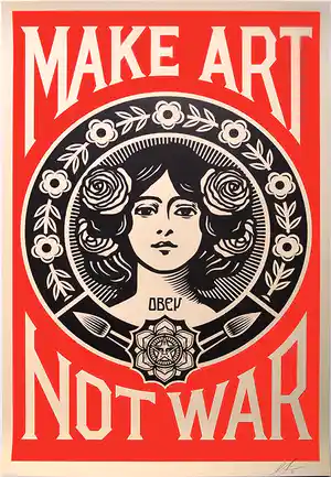 Shepard Fairey - Make Art Not War vendu pour 65€ !