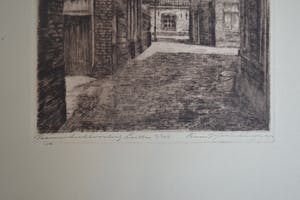 Frans IJserinkhuijsen - Vrouwekerk Leiden - Ets - Handgesigneerd kopen? Bied vanaf 10!