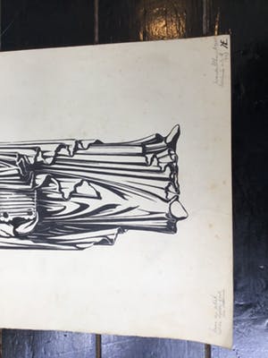 Niet of onleesbaar gesigneerd - K. van der Elburg: inkt op papier, naar een relief... kopen? Bied vanaf 10!