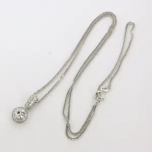 Acheter14k gouden collier en hanger met briljant geslepen diamant totaal circa 0.56ct? Enchérissez de 760!