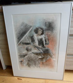 Piet Klaasse - Ingelijste litho , Sarah Vaughan – gesigneerd - 1992 kopen? Bied vanaf 80!