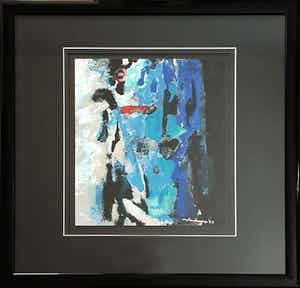 Nico Molenkamp - Abstracte compositie - Mooi ingelijst verkocht voor € 95!