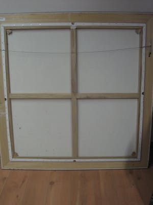 Niet of onleesbaar gesigneerd - Vrolijk modern Acryl/Doek schilderij "Strandgezicht" gesigneerd en GROOT!! kopen? Bied vanaf 1!