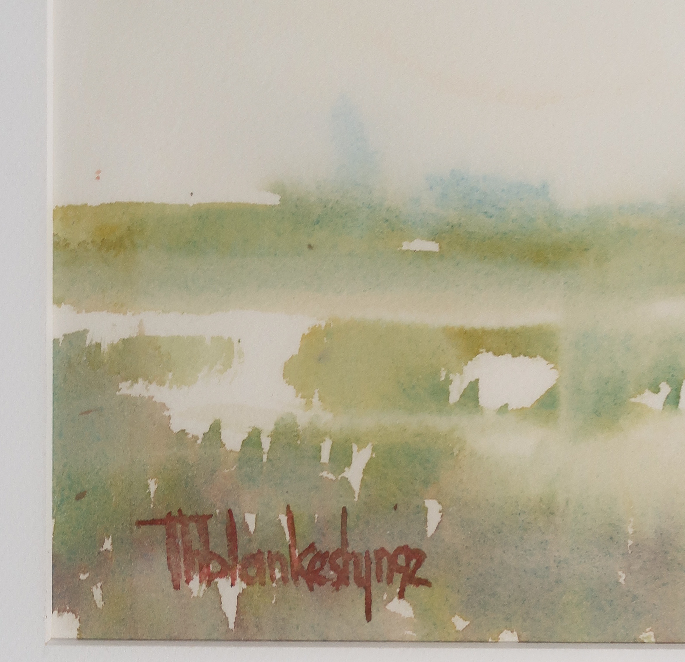 Theo Blankestijn - Aquarel, Rietkragen in het gouden licht - Ingelijst kopen? Bied vanaf 20!