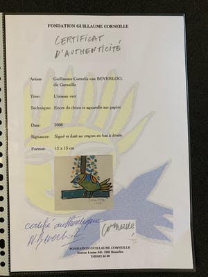 Corneille - Originele ingelijste tekening - De Groene Vogel - 2008 kopen? Bied vanaf 1600!