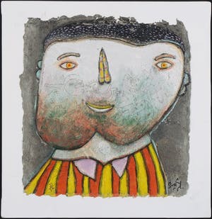 Shahid Parvez - Zeefdruk op doek, Zonder titel - Ingelijst kopen? Bied vanaf 50!