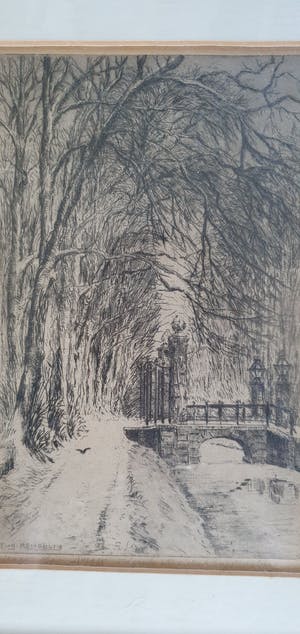 Eugene Rensburg - Haagse Bos 1925 - originele ets en druk kopen? Bied vanaf 15!