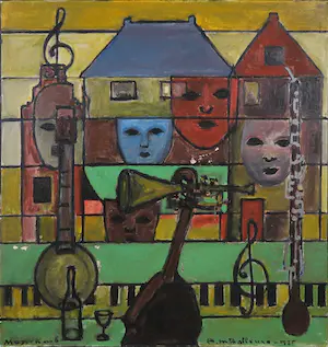 Anton Bolleurs - Olieverf op doek, Muziek nr. 6 - Ingelijst kopen? Bied vanaf 1!