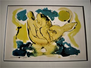 Nic Jonk - GROTE gesigneerde Litho "het Paar" - Fraai ingelijst kopen? Bied vanaf 30!