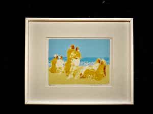 Wil Willemsen - Zeer kleine Oplage (18/20) zeefdruk "aan het strand" gesigneerd verkocht voor € 20!