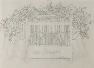 Har Sanders - Pentekening, Zonder titel - Ingelijst kopen? Bied vanaf 1!