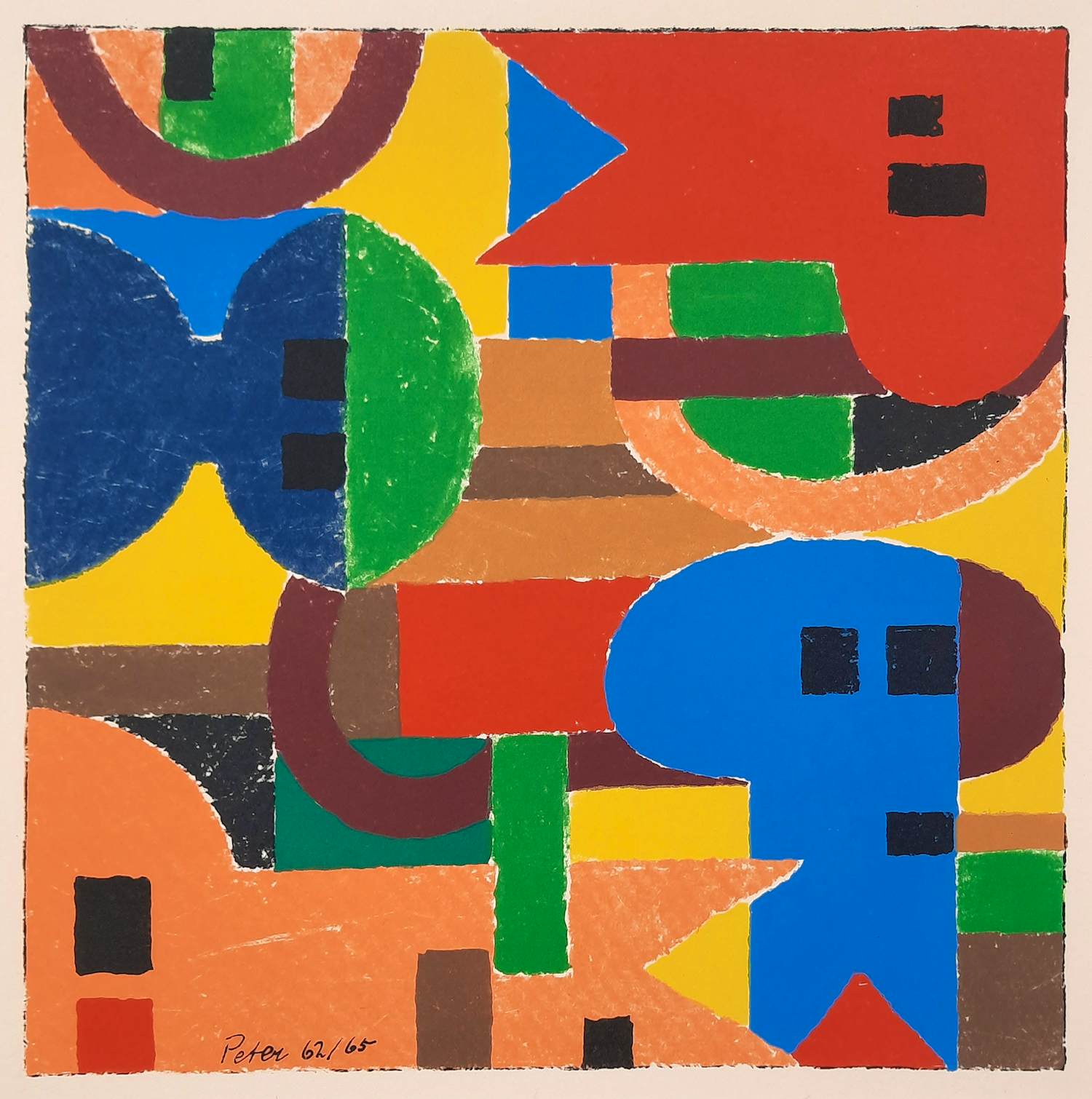 Geni Peter - zeefdruk - Abstract 62 - 1965 - 25769 kopen? Bied vanaf 120!