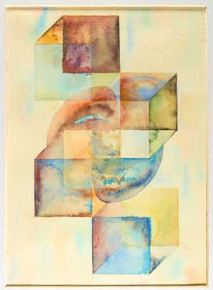 Piet van Mook - Aquarel, Geometrische Compositie verkocht voor € 45!