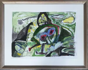 Lucebert - Gemengde techniek op papier (Groot) - Nieuw ingelijst kopen? Bied vanaf 3250!