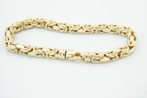 21 - Robuuste, vrijwel nieuwe 14 karaats geel-gouden "Konings" armband kopen? Bied vanaf 900!