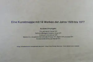Rudi Baerwind - Lithografie 1978 "Die Furie-Gefahr über der Stadt 1954" Handsigniert. kaufen? Bieten Sie von 59!