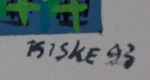 Jan Riske - Acryl op papier - 1993 kopen? Bied vanaf 89!