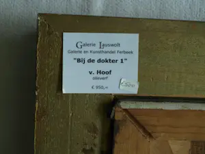 Jakob van Hoof - Olieverf op doek, Bij de Dokter I – Lijst, 64 x 54 cm. kopen? Bied vanaf 90!