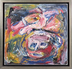 Martin van Wordragen - Olieverf op doek, Jager met zwijnenkop - Ingelijst kopen? Bied vanaf 200!