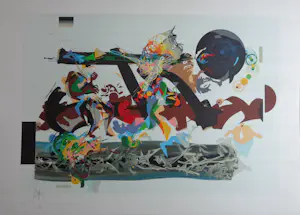 Raymond Moretti - FIGURATIE / KLEURLITHO / 54x76cm / SIG kopen? Bied vanaf 35!
