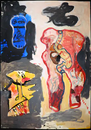 Anton Martineau - Olieverf op papier, Abstracte compositie (Groot) kopen? Bied vanaf 1!