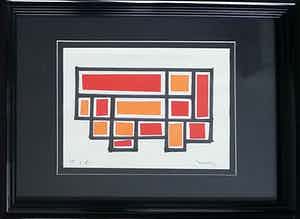 Siep van den Berg - Collage in rood en oranje verkocht voor € 110!