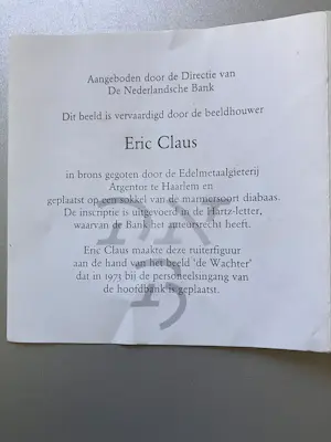Eric Claus - De wachter kaufen? Bieten Sie von 475!