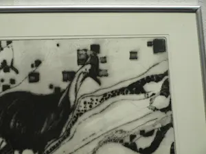 Uto Hogerzeil - Ingelijste ets en aquatint , Emoe’s (?) – 1980 – Lijst, 42 x 52 cm. kopen? Bied vanaf 60!