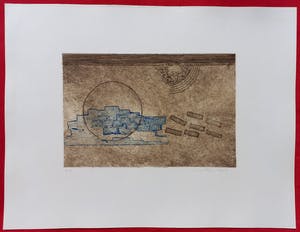 Jan Montyn - Uit elkaar vallende stad, aquatint ets (kleine oplage) kopen? Bied vanaf 125!