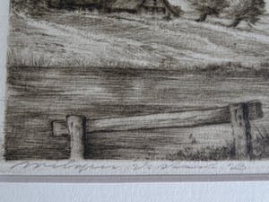 Niet of onleesbaar gesigneerd - Pentekening landschap, 1940, onduidelijk gesigneerd kopen? Bied vanaf 1!