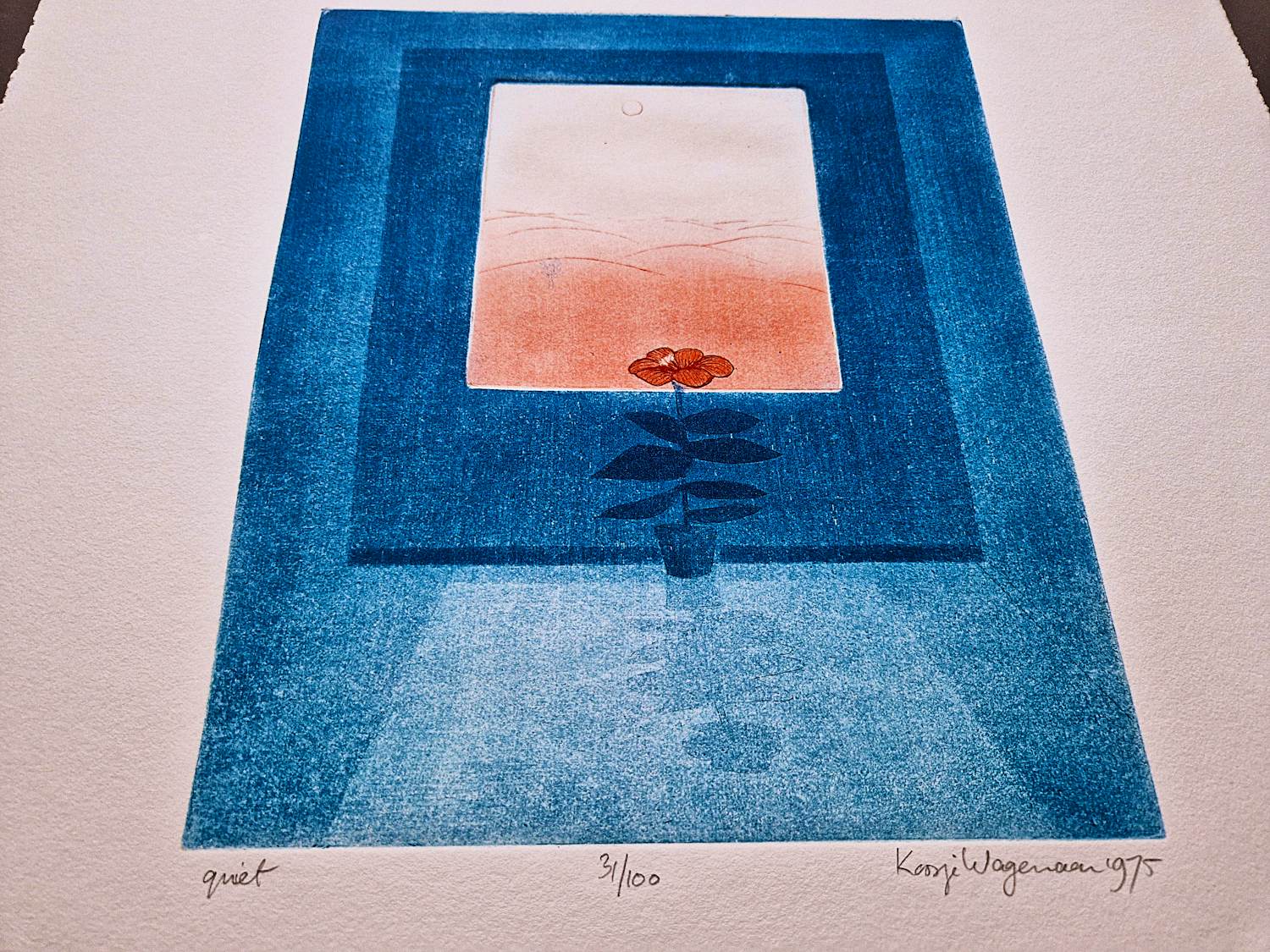 Koosje Wagenaar - Fraaie kleurenets | 'Quiet' | 1972 - beperkte oplage - potloodgesigneerd kopen? Bied vanaf 38!