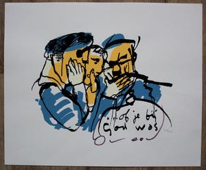 Herman Brood - zeefdruk: of je bij God was kopen? Bied vanaf 249!