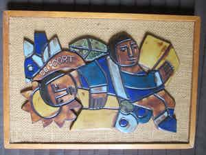 Henk Potters - Plaquette op canvas van Henk Potters (De Poort) verkocht voor € 12!