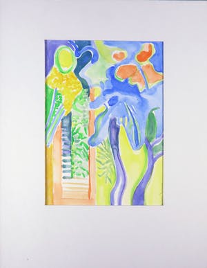 Joe Wols - Lot van twee werken met gemengde techniek op papier, De Deur en Provance kopen? Bied vanaf 1!